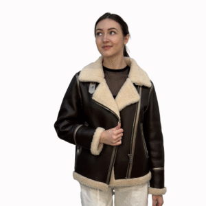 Women’s Shearling-Lined Aviator Jacket