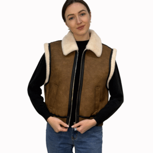 Women’s Shearling-Lined Faux Suede Vest
