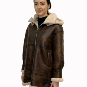 Aviator Shearling-Lined Hooded Jacket